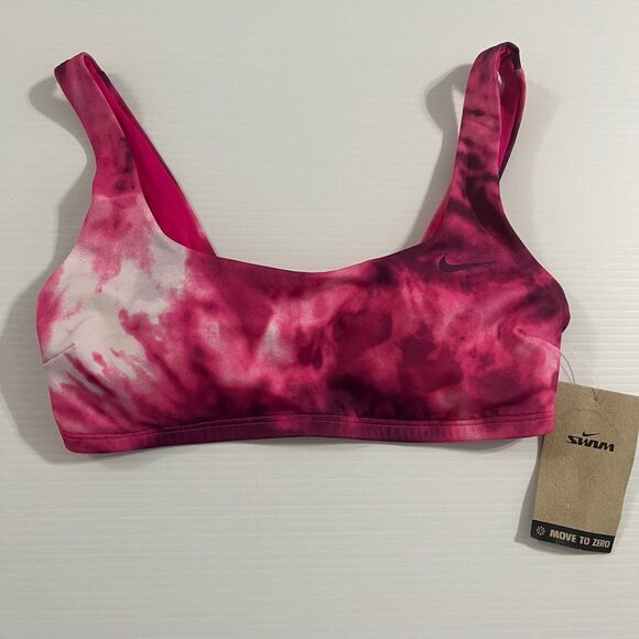 Nike Other - Nike Swim Pink Tie Dye Bikini Top Scoop Neck Brand New With Tags Adjustable XS